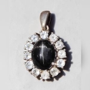 Vintage Sterling Black Star Sapphire Pendant